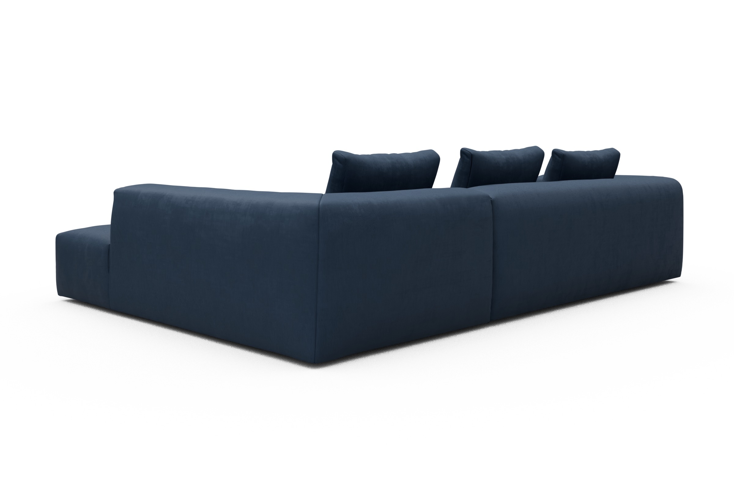 Ecksofa Fred Relax-Ecke rechts mit 2,5-Sitzer Cordufine-Royal-Blue
