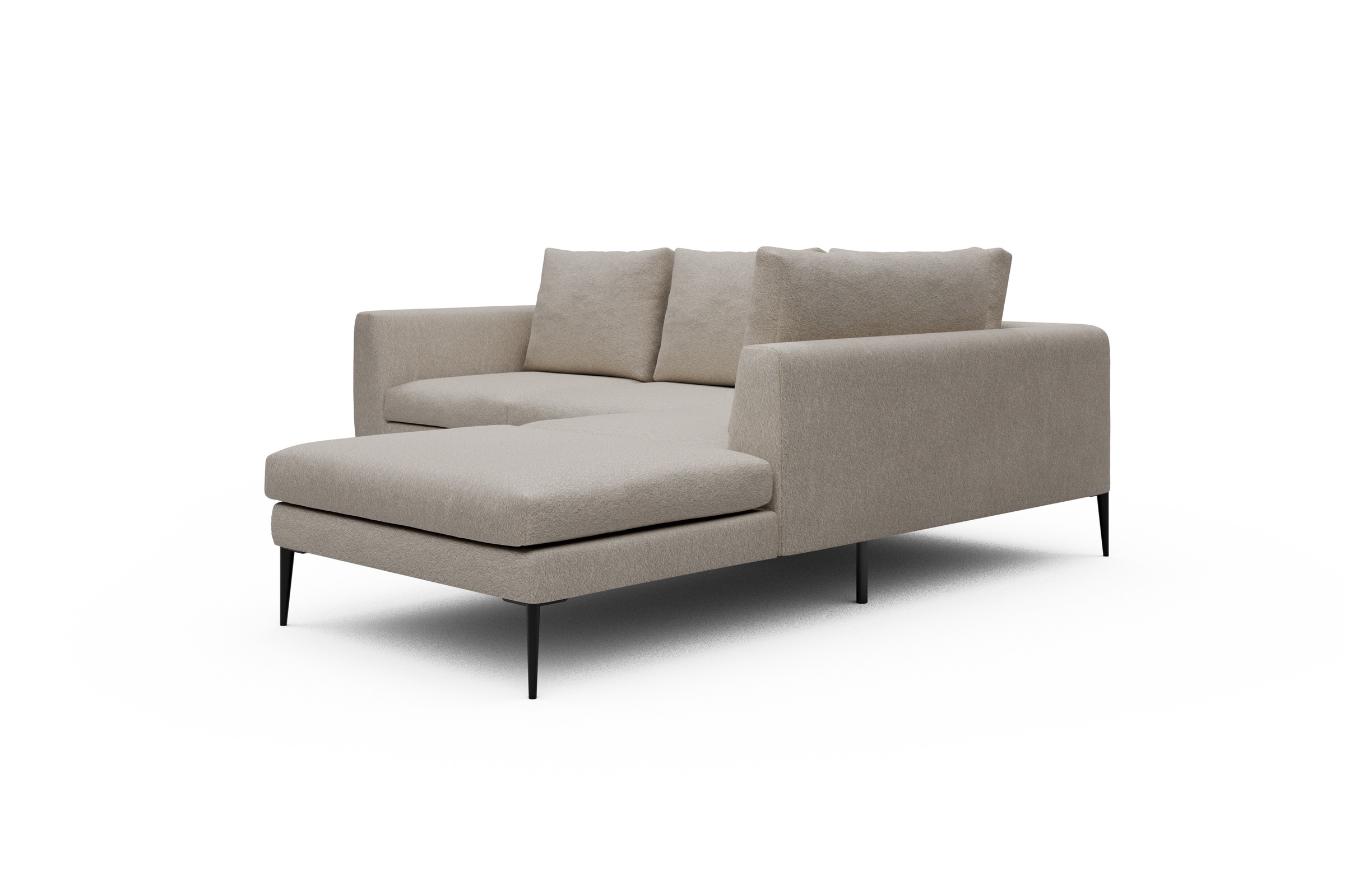 Ecksofa Paul Relax-Ecke rechts mit 2-Sitzer Aivi-Lace-Beige