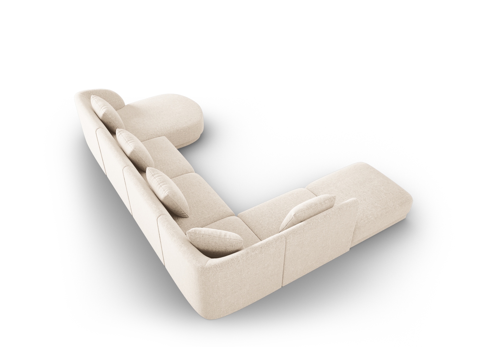Cosmopolitan Design Panoramasofa Tulum 6-Sitzer Chenille Eden Helles Beige Links