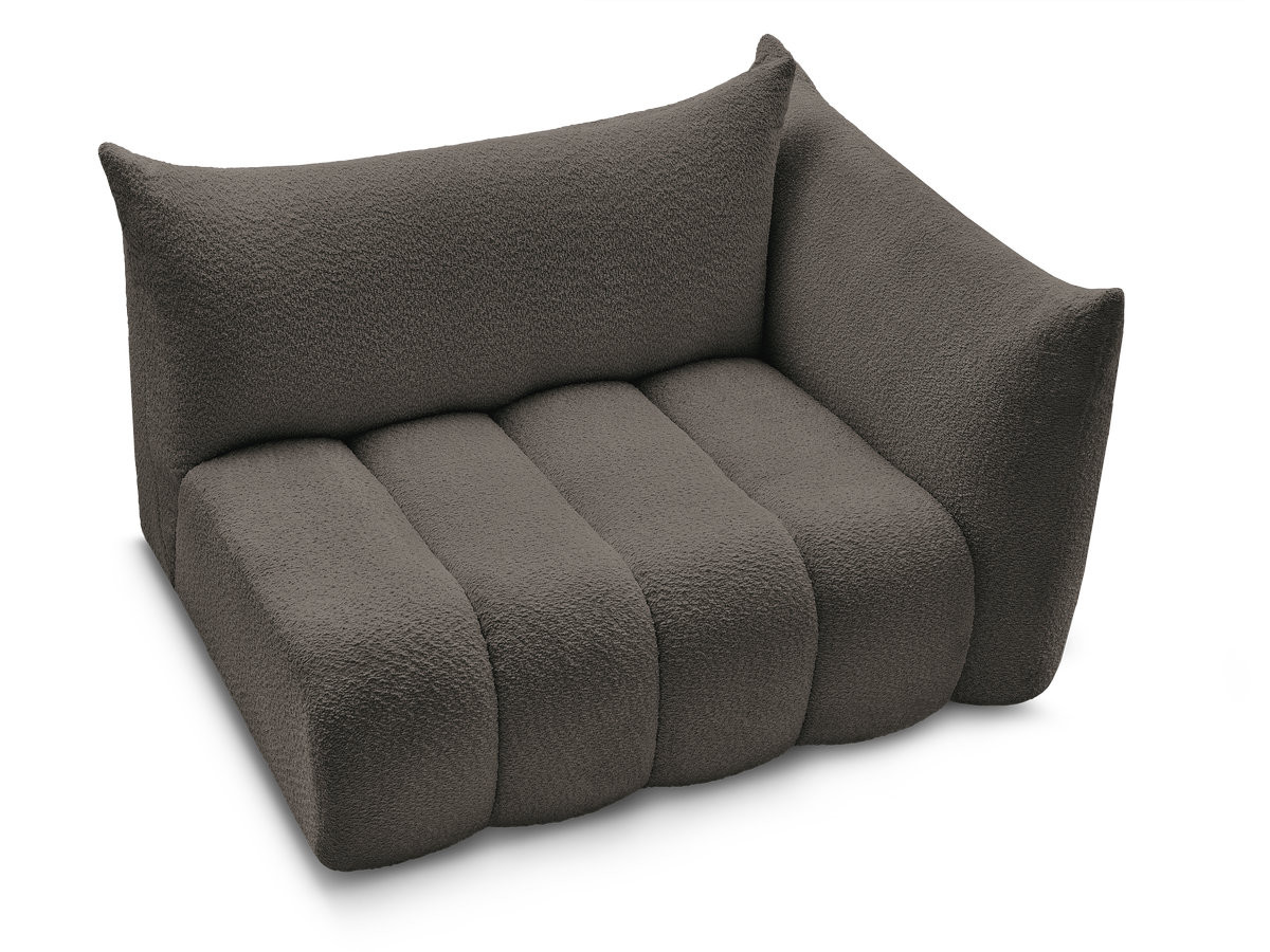 Bobochic Azra Sofamodul 2-Sitzer 143 × 112 cm Bouclé-Stoff Braun Ecke rechts