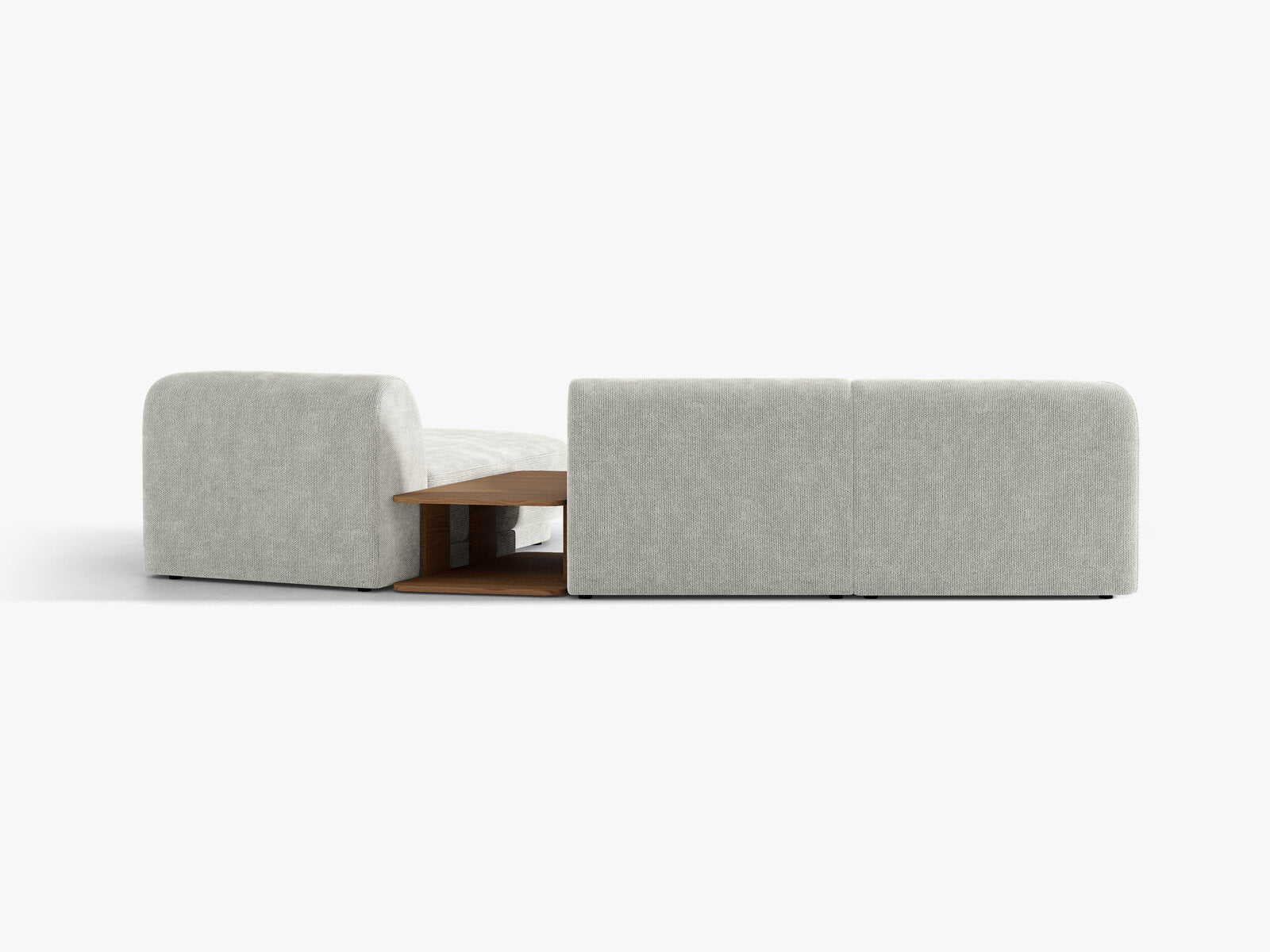Micadoni Modulares Sofa Miley mit Recamiere 3-Sitzer Rechts Chenille Eden Silber