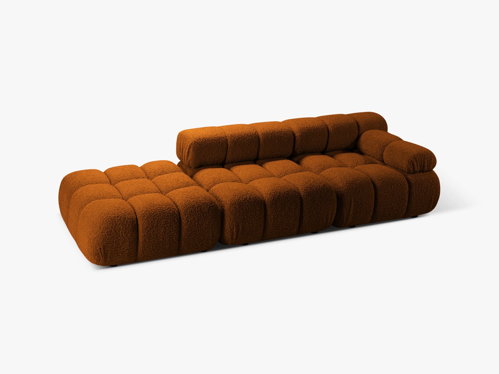 Micadoni Modulares Sofa Bellis 4-Sitzer Links Boucle Rolf Ziegel