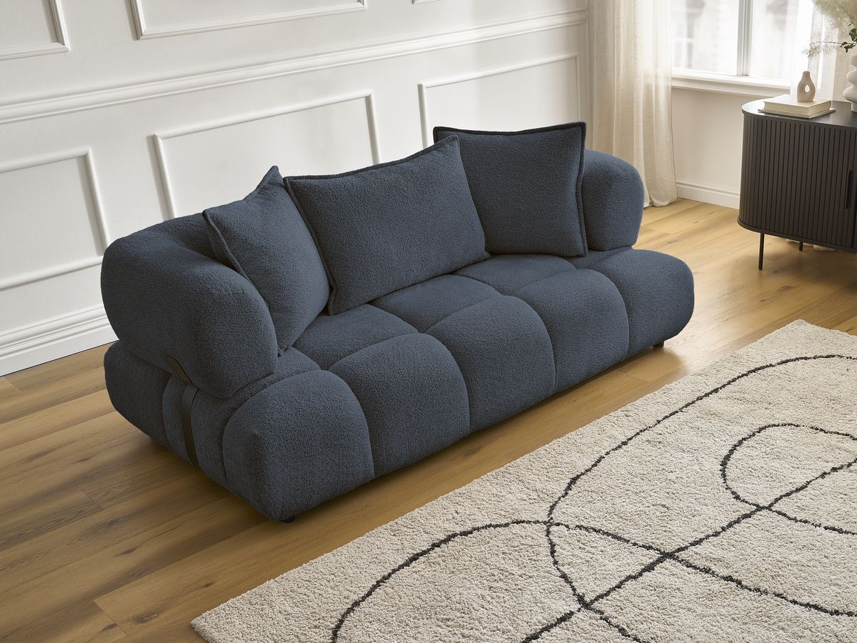 Bobochic Alya Sofa 2-Sitzer Bouclé-Stoff Dunkelblau