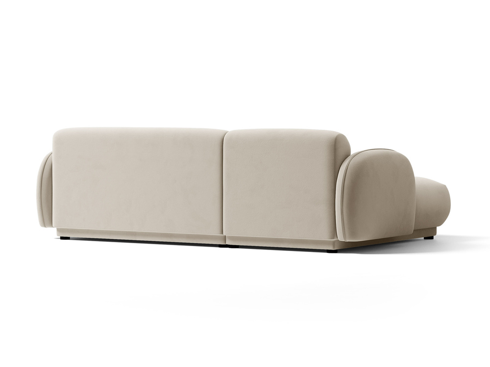 Cosmopolitan Design Ecksofa Bilbao 3-Sitzer Samt Casino Helles Beige Links