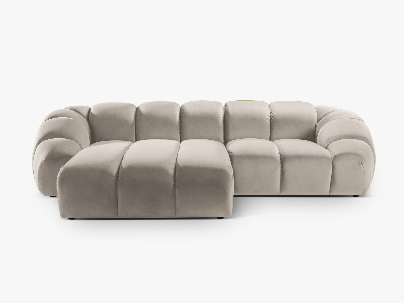 Micadoni Ecksofa Diana 3-Sitzer Links Samt Beige