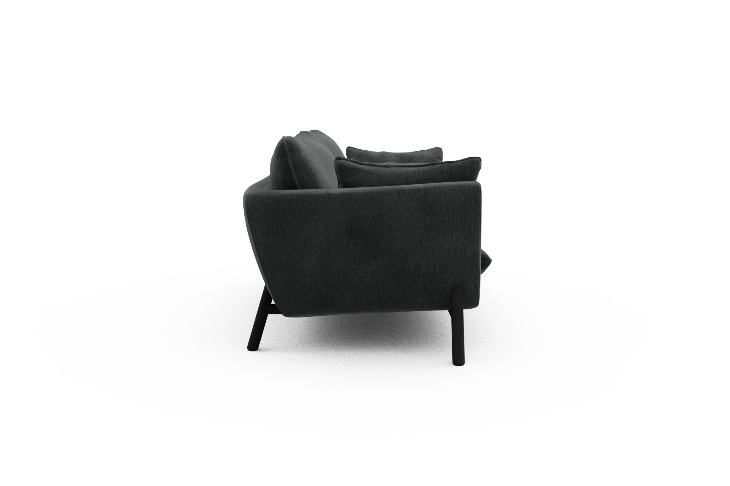 Sofa Emil 2-Sitzer Beinfarbe Eiche Schwarz Smooth-Deep-Warm-Grey