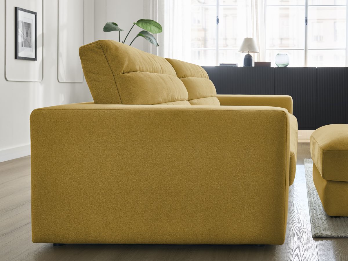 Bobochic Sierra Sofa 4-Sitzer mit Pouf Samt Gelb