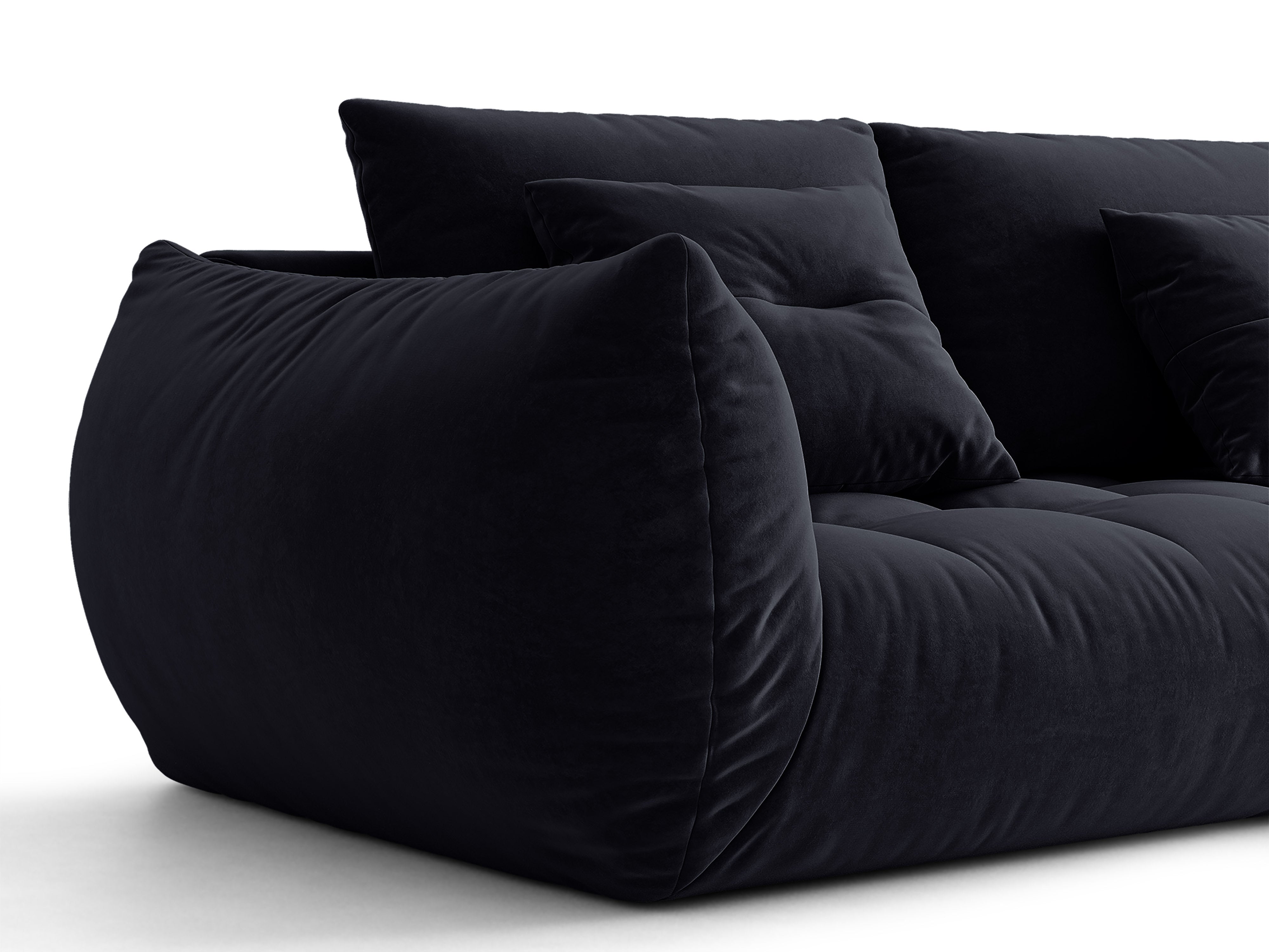 Micadoni Bloom Ecksofa 6-Sitzer Rechts Samt Casino Pastellblau