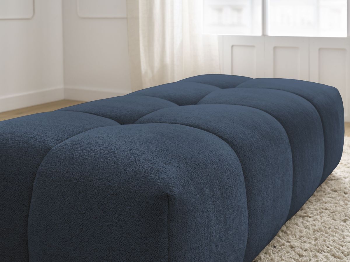 Bobochic Everest Pouf 140 × 70 cm Melange-Stoff Dunkelblau