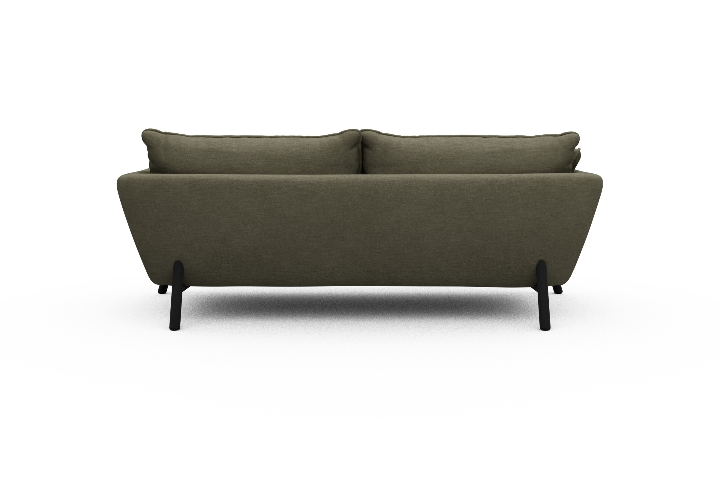 Sofa Emil PREMIUM 3-Sitzer Beinfarbe Eiche Schwarz Vivus-Dusty-Olive