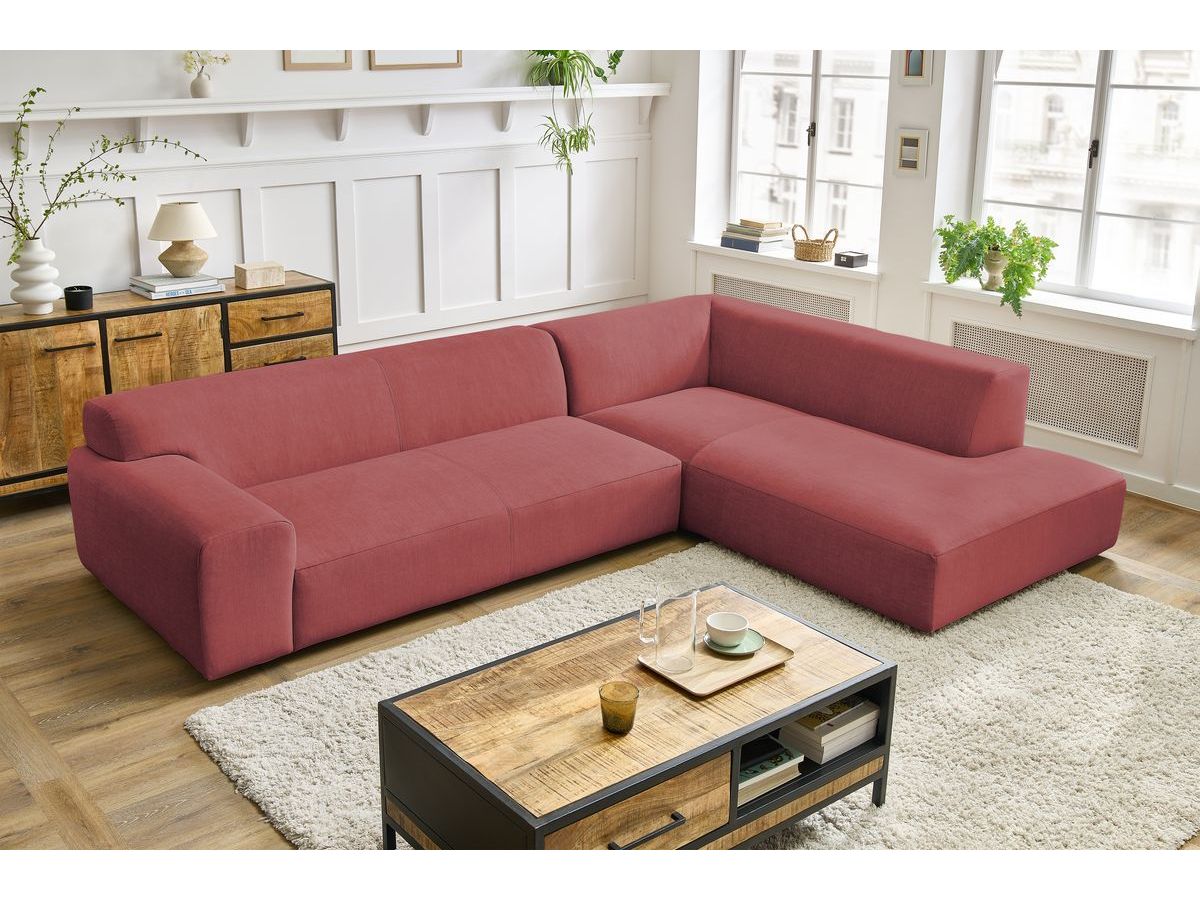 Bobochic Lavena Ecksofa 312 × 220 cm Samt Orange Ecke rechts