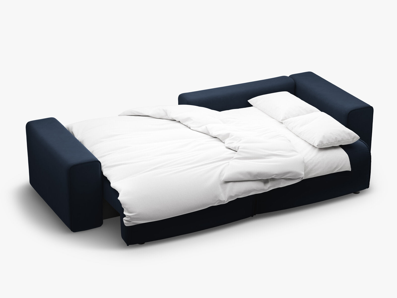 Micadoni Ecksofa Victor 3-Sitzer mit Schlaffunktion Rechts Samt Dunkelblau