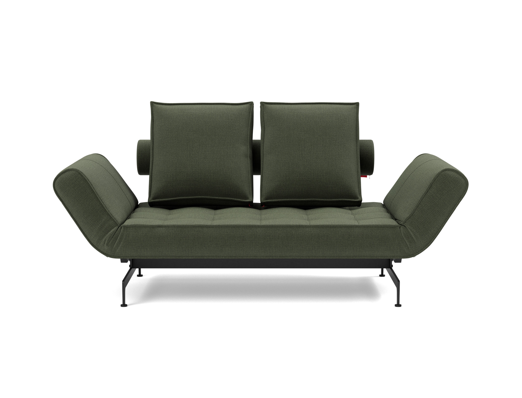 Tagesbett Ghia Chenille Esina 413-Olive-Green Beine Laser schwarz
