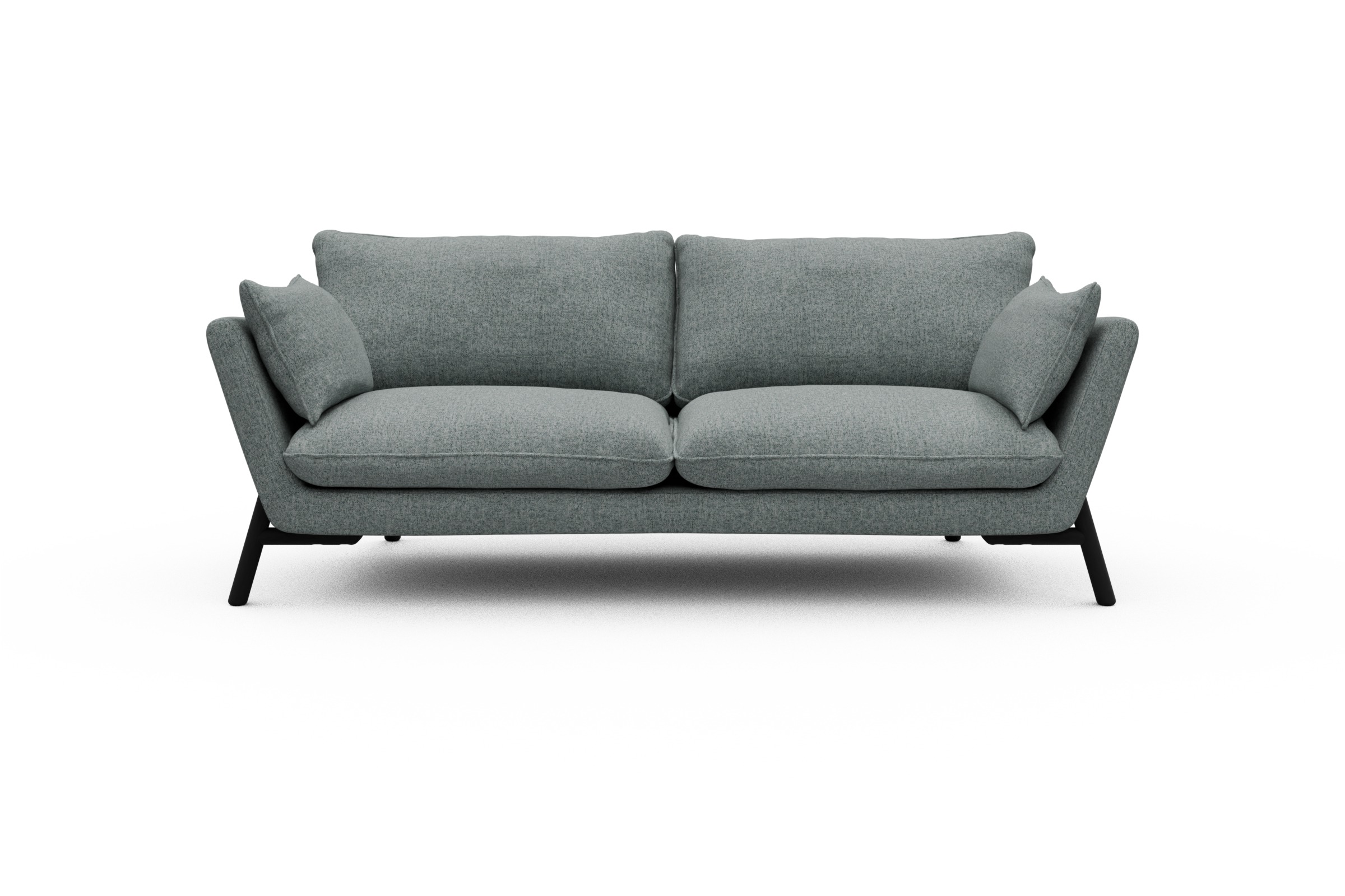 Skandi Home Sofa Emil 3-Sitzer Beinfarbe Eiche Schwarz Casone-Light-Mixed-Green moebelfaktor