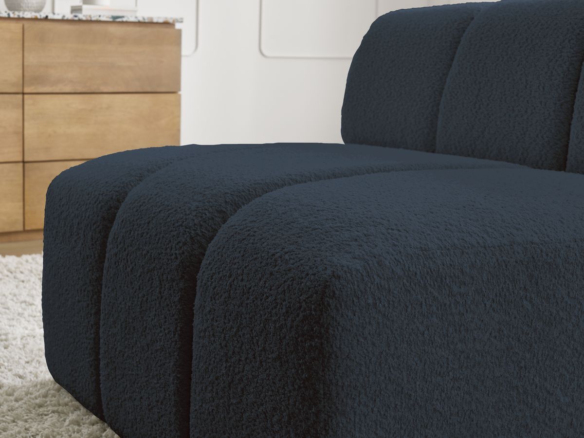 Bobochic Annecy Sofamodul 1-Sitzer Bouclé-Stoff Dunkelblau
