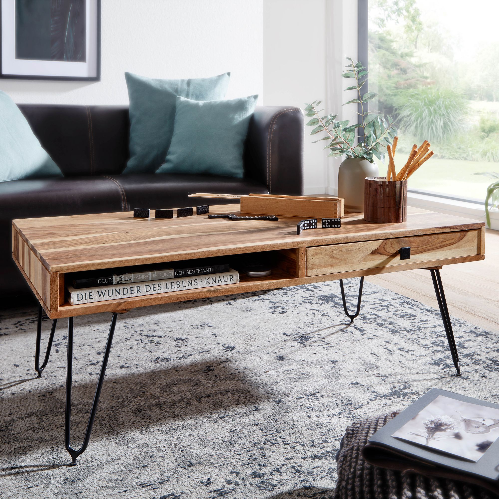 Couchtisch Agdenes Massivholz Akazie