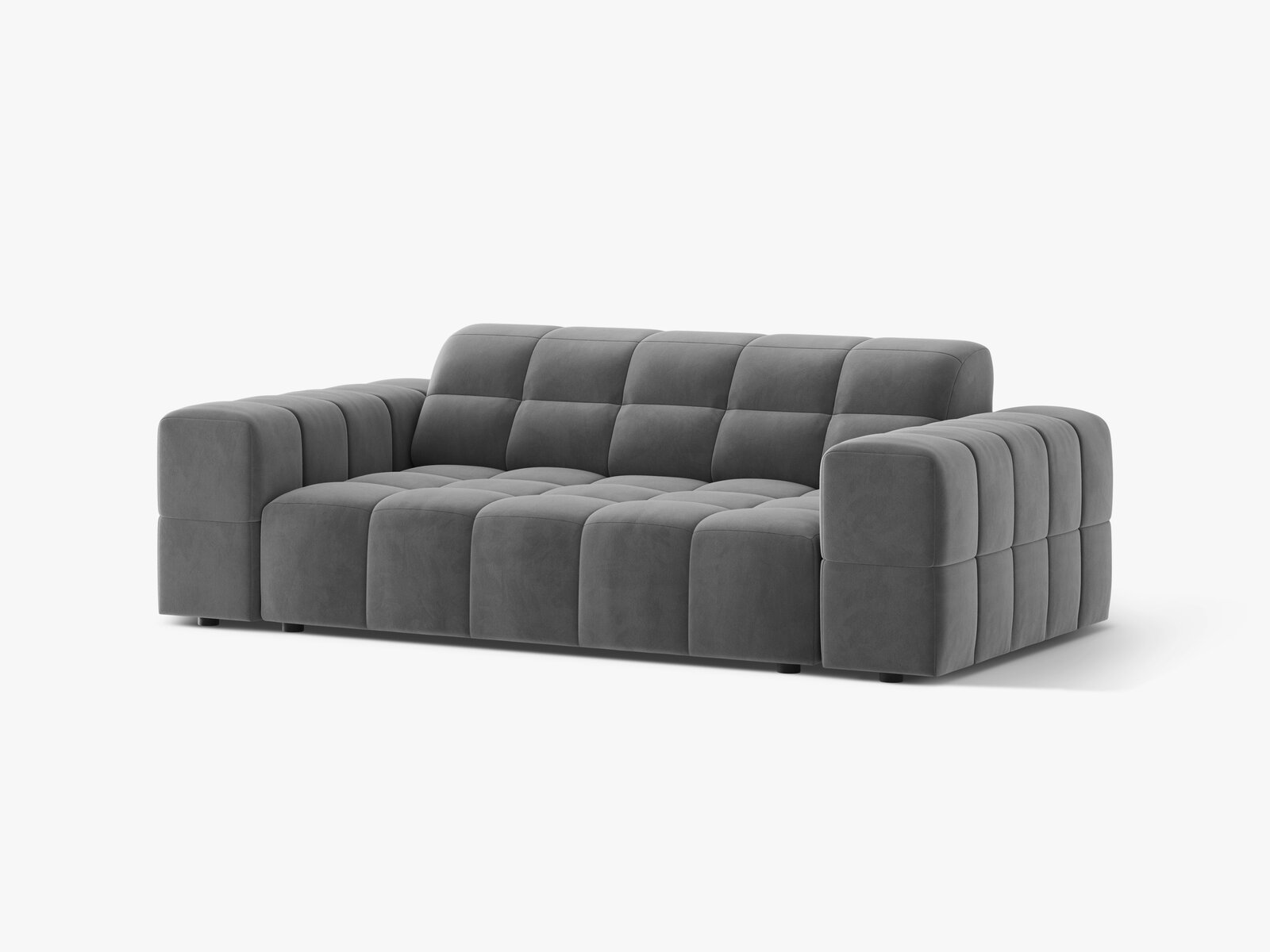 Micadoni Jennifer Sofa 2-Sitzer Samt Venus Hellgrau