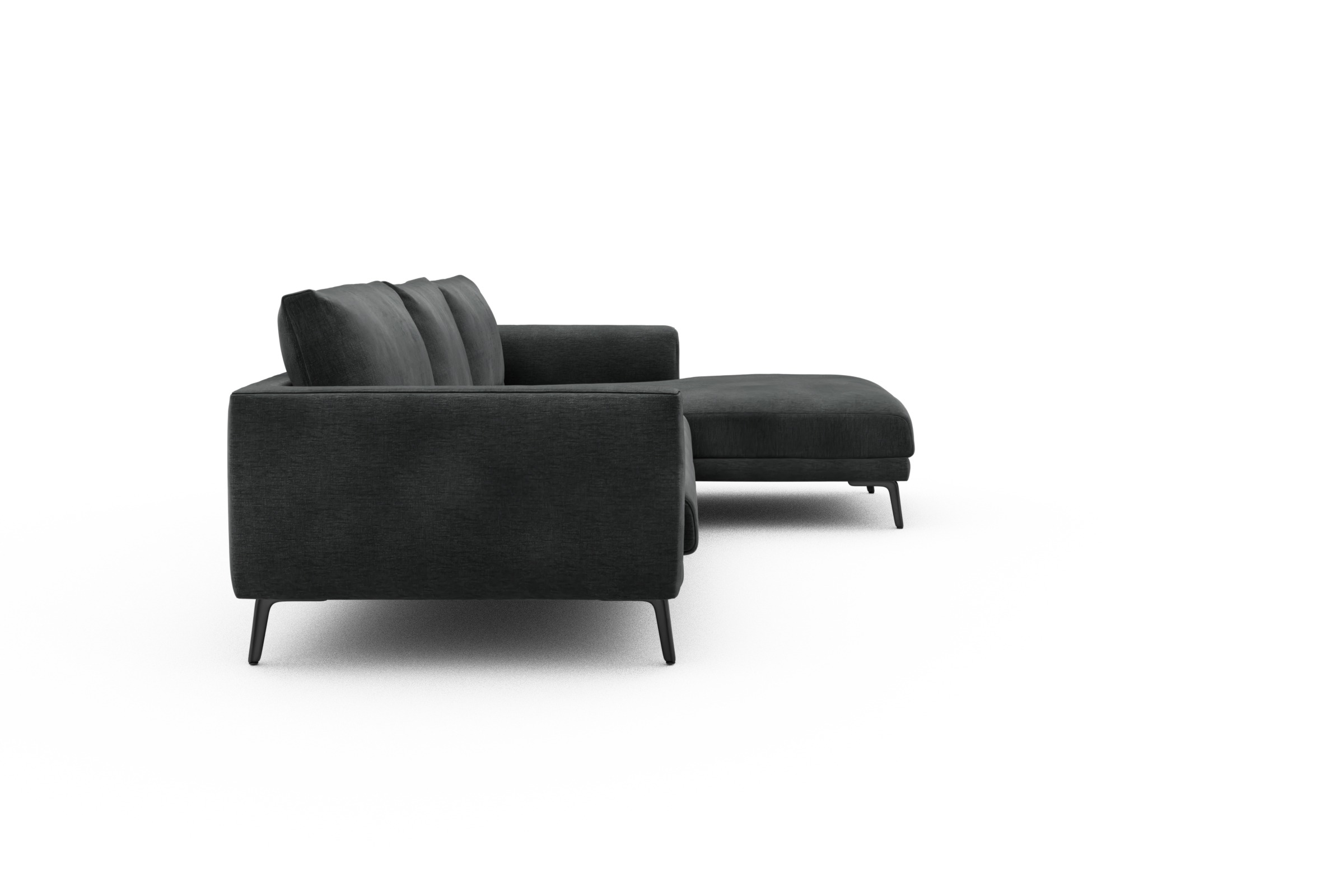 Ecksofa Karl Chaiselongue rechts mit 2,5-Sitzer Smooth-Deep-Warm-Grey
