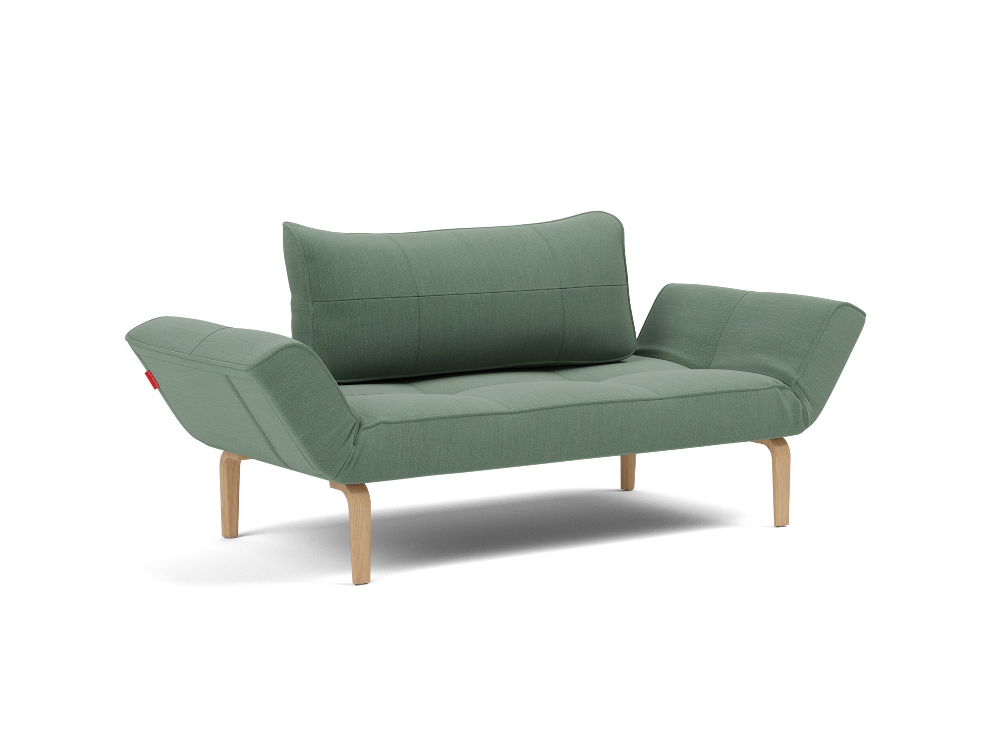 Tagesbett Zeal Flachgewebe Elegance 518-Green Beine Bow Eiche