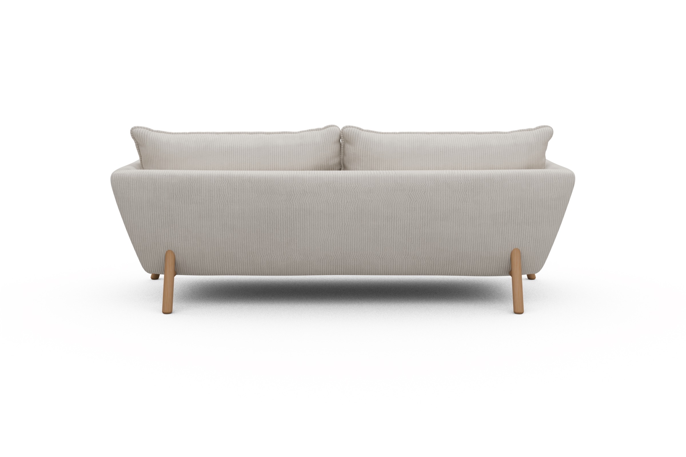 Sofa Emil PREMIUM 3-Sitzer Beinfarbe Eiche Natur Corduroy-Ivory