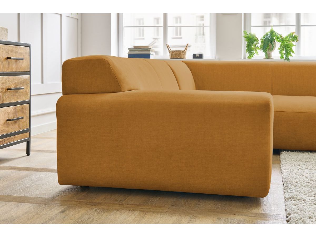 Bobochic Lavena Ecksofa 272 × 220 cm Samt Gelb Ecke rechts
