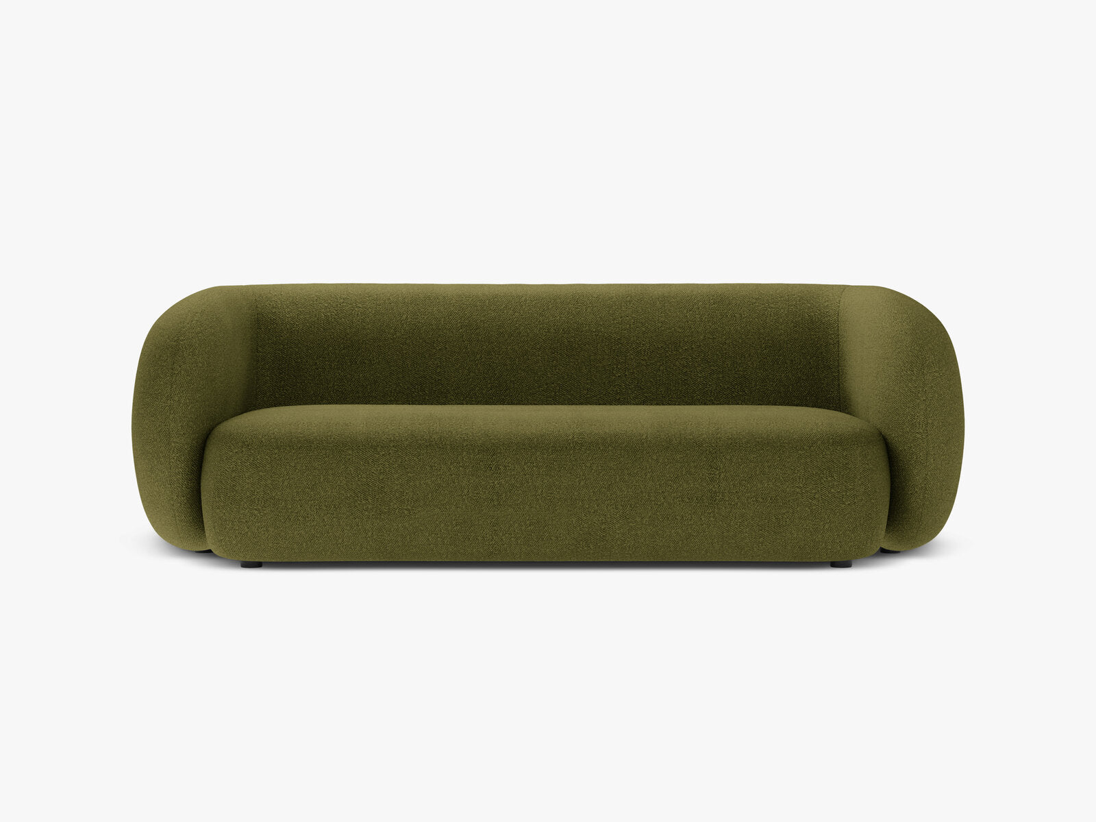 Micadoni Sofa Kate 3-Sitzer Boucle Baloo Dunkel-Olivgrün