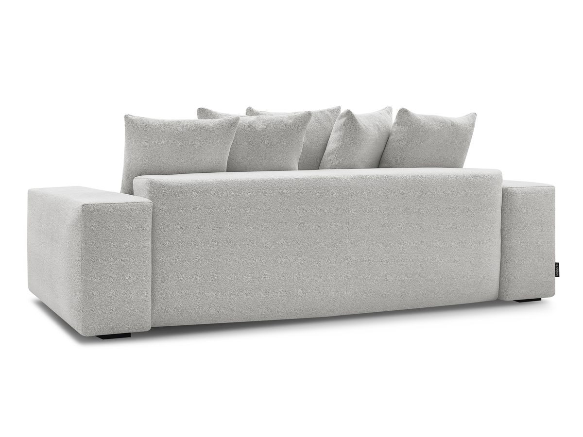 Bobochic Voltaire Schlafsofa 3-Sitzer mit Bettkasten Melange-Stoff Hellgrau