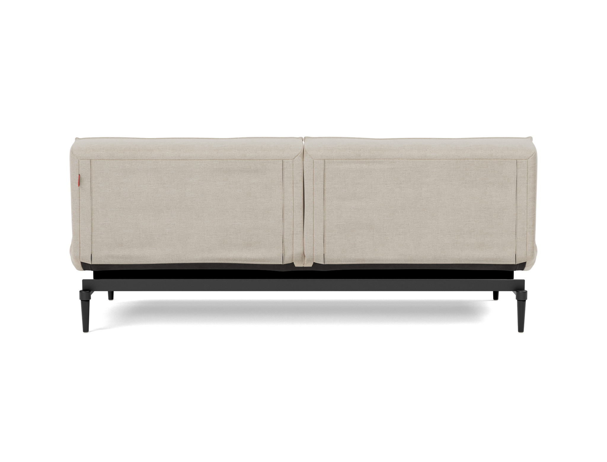 Schlafsofa Splitback Flachgewebe Phobos 586-Latte Beine Styletto Eiche schwarz