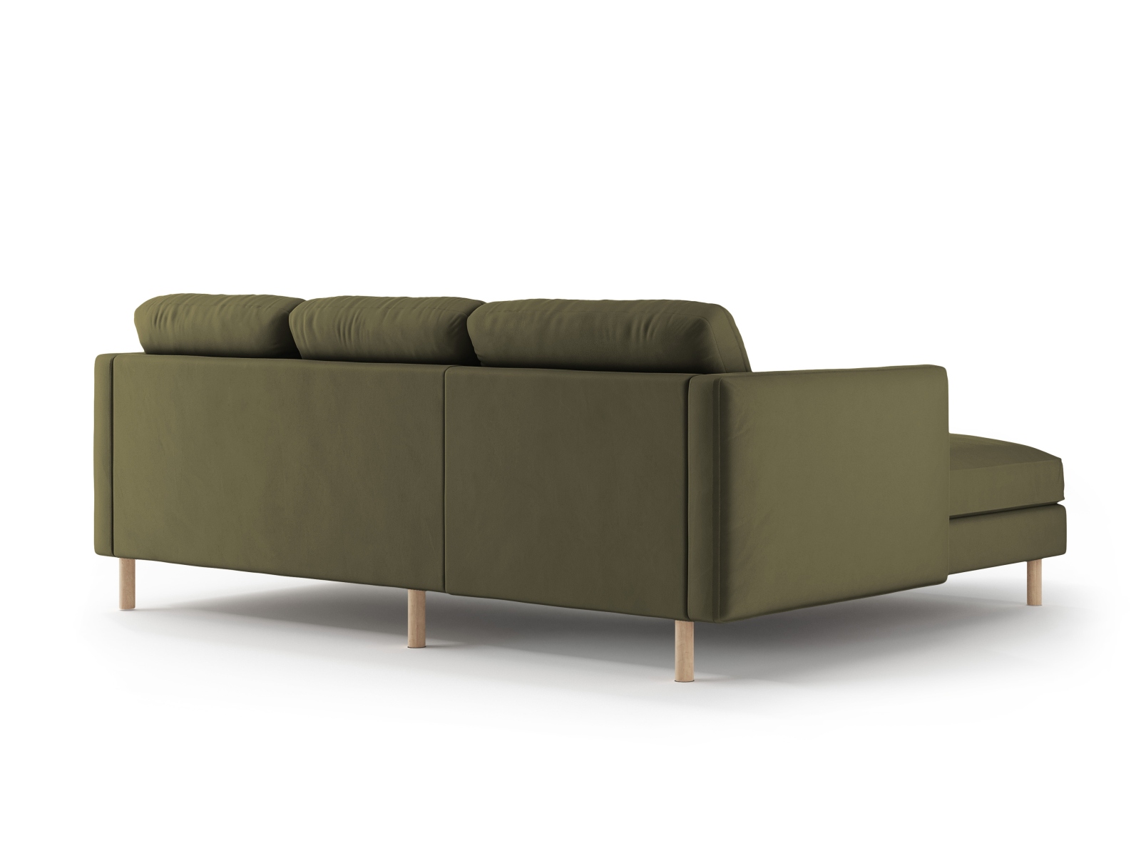 Micadoni Ecksofa Eden 3-Sitzer Links Samt Moßgrün Melange