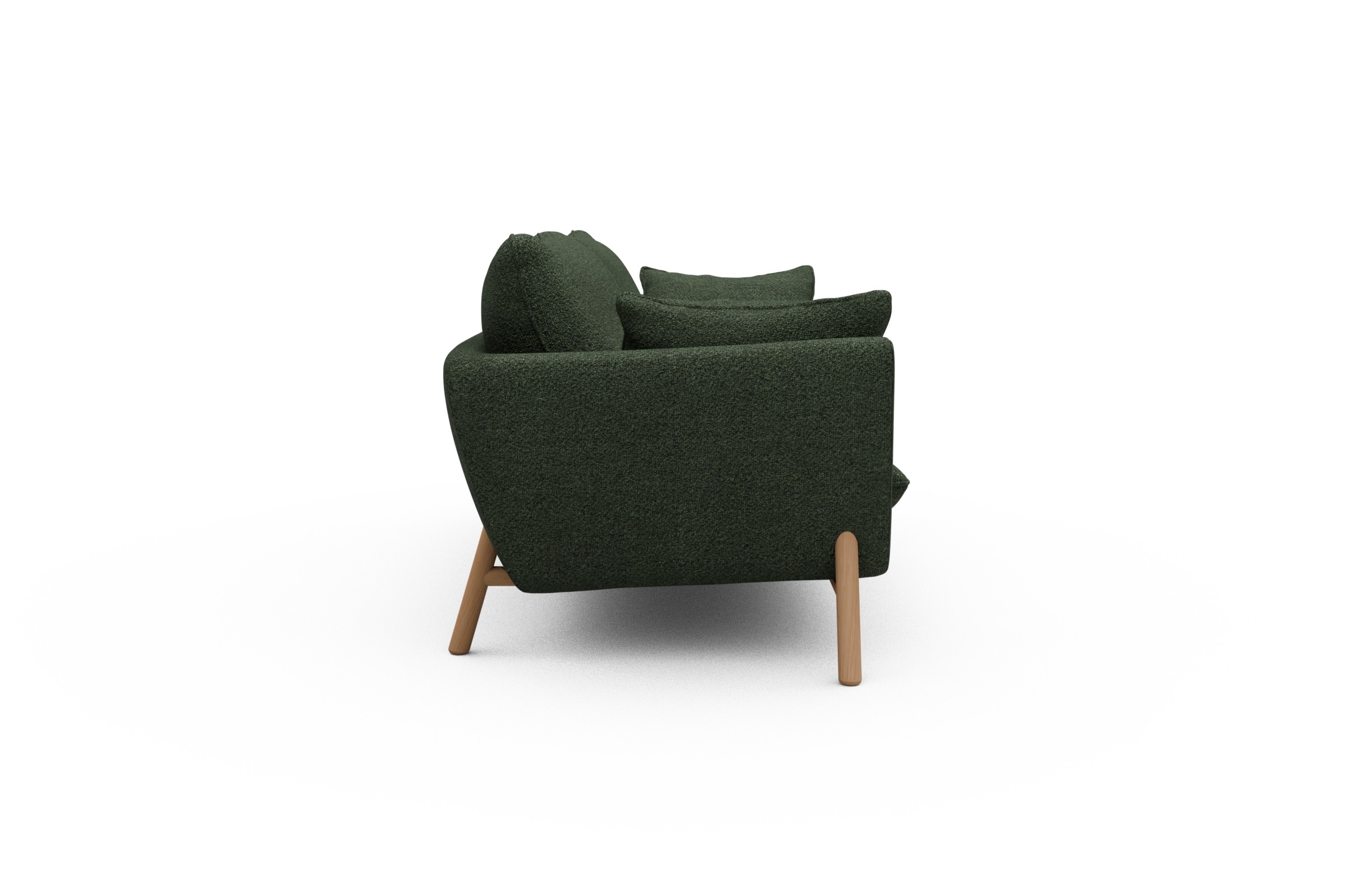 Sofa Emil 3-Sitzer Beinfarbe Eiche Natur Vanora-Deep-Green