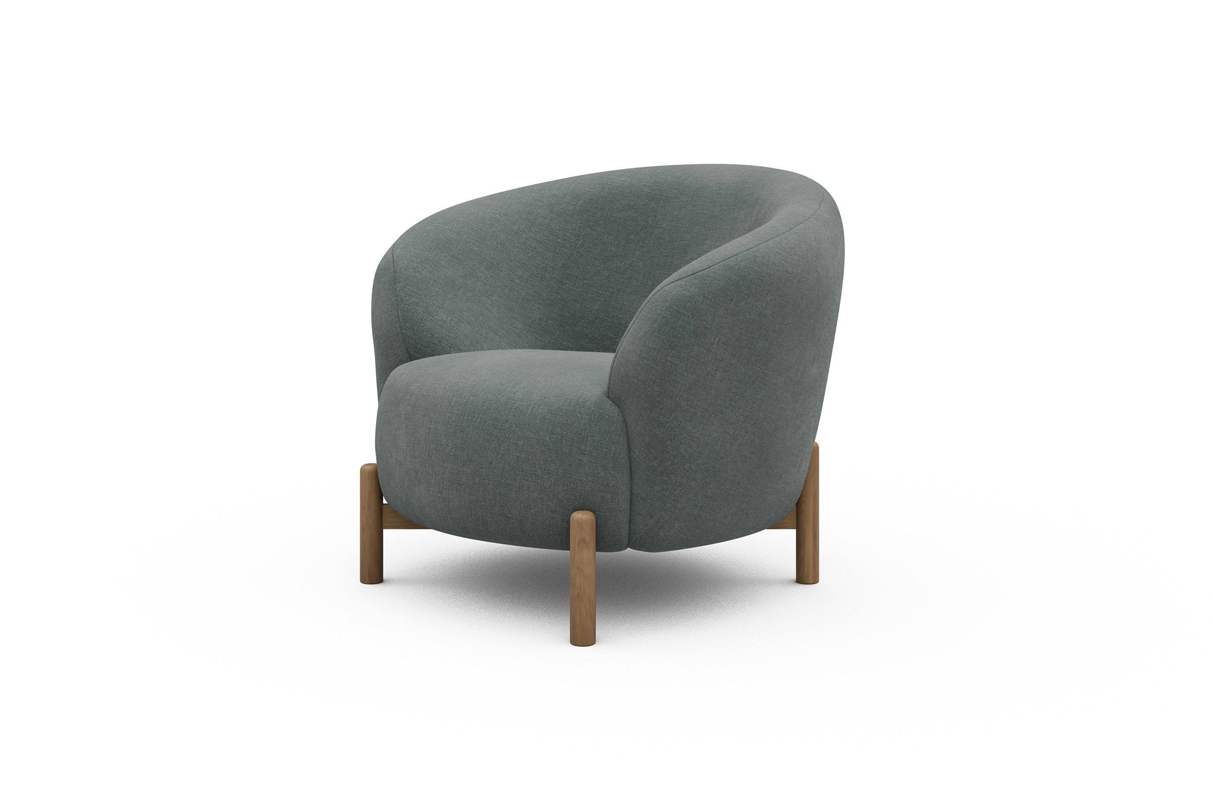 Sessel Ronda Holzbeine Eiche Natur Smooth-Silver-Grey