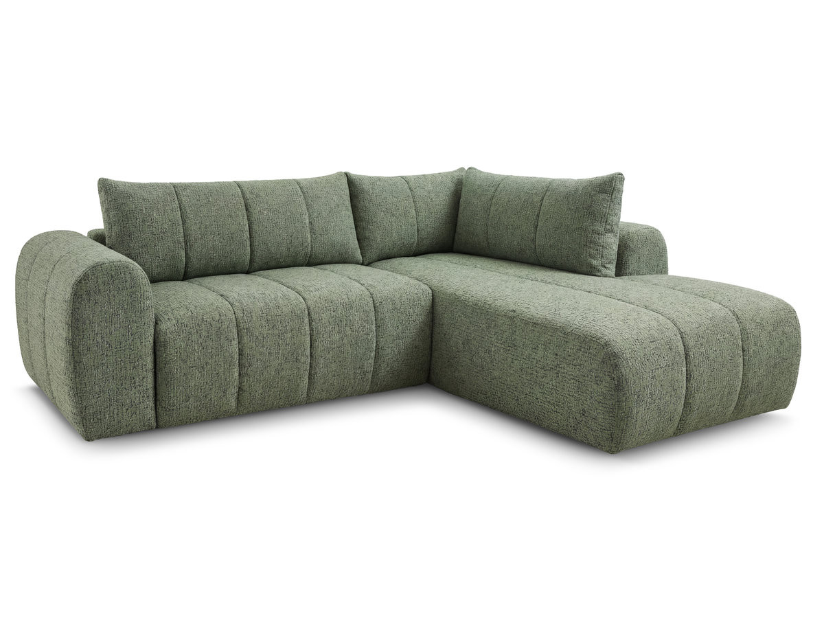 Bobochic Nesty Ecksofa in L-Form, 256 cm Melange-Stoff Hellgrün Ecke rechts