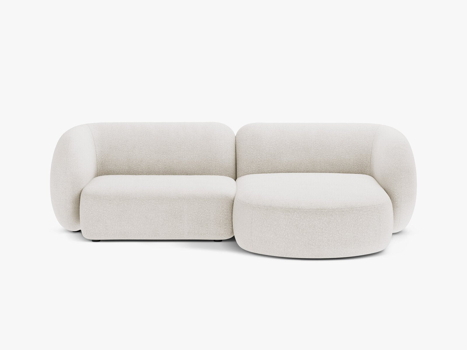 Micadoni Ecksofa Kate 2-Sitzer Rechts Boucle Weiß