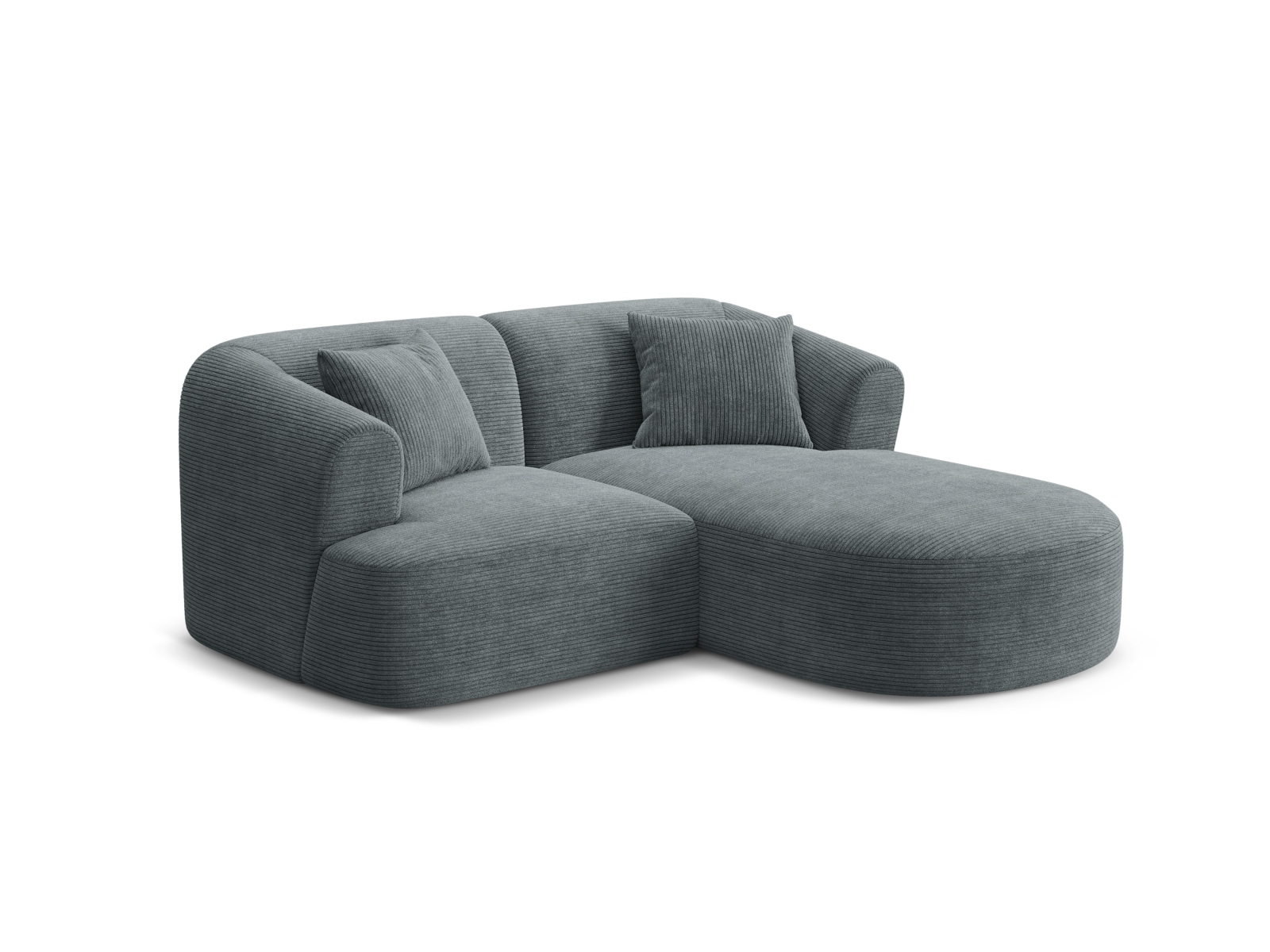 Cosmopolitan Design Ecksofa Campi 3-Sitzer Kord Lincoln D Dunkelgrau Melange Rechts