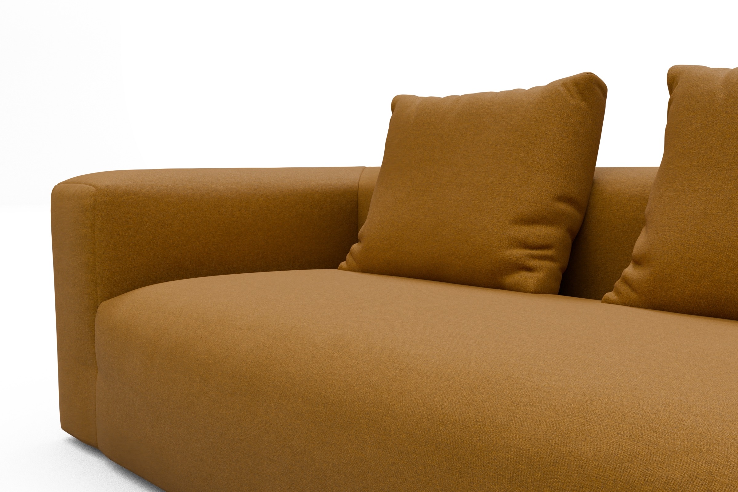 Ecksofa Fred Chaiselongue rechts mit 2,5-Sitzer Satya-Ocre