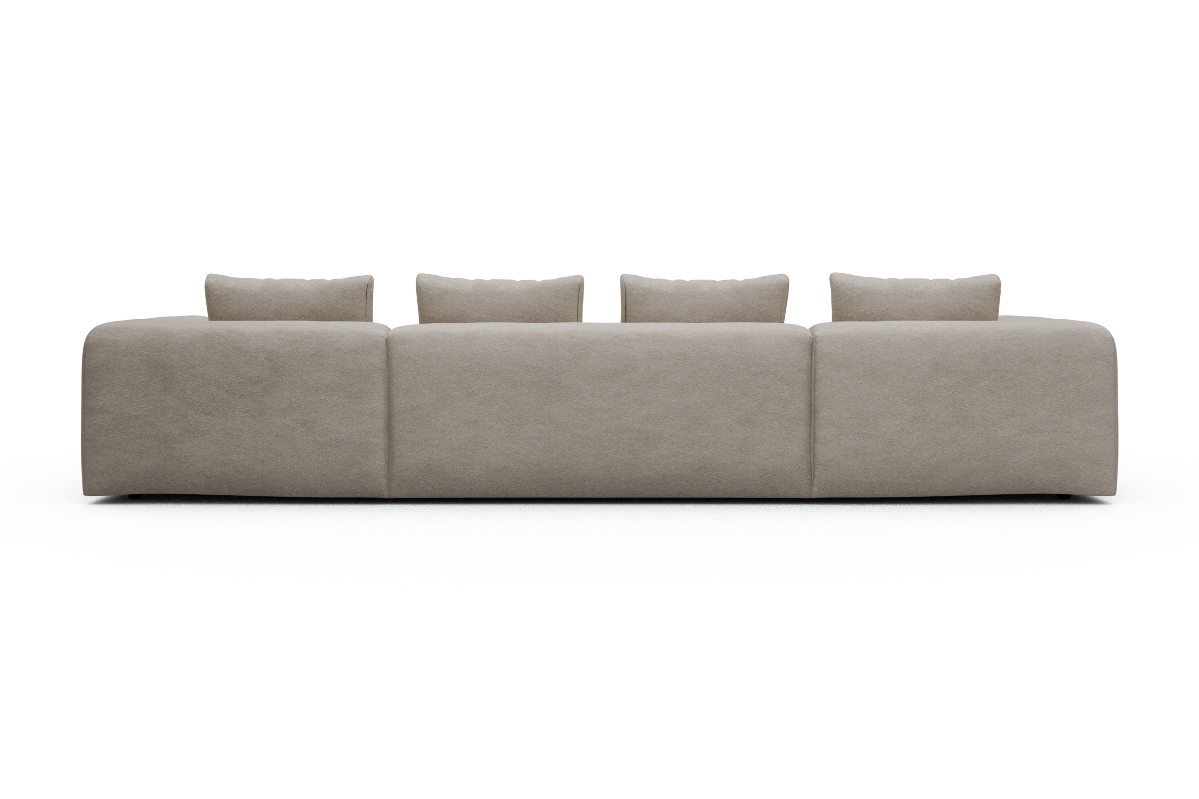 Wohnlandschaft Fred mit 2-Sitzer und Chaiselongue beidseitig Aivi-Lace-Beige