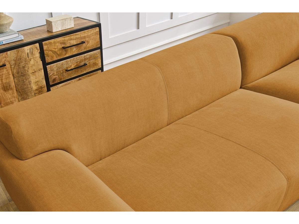 Bobochic Lavena Ecksofa 312 × 220 cm Samt Gelb Ecke links