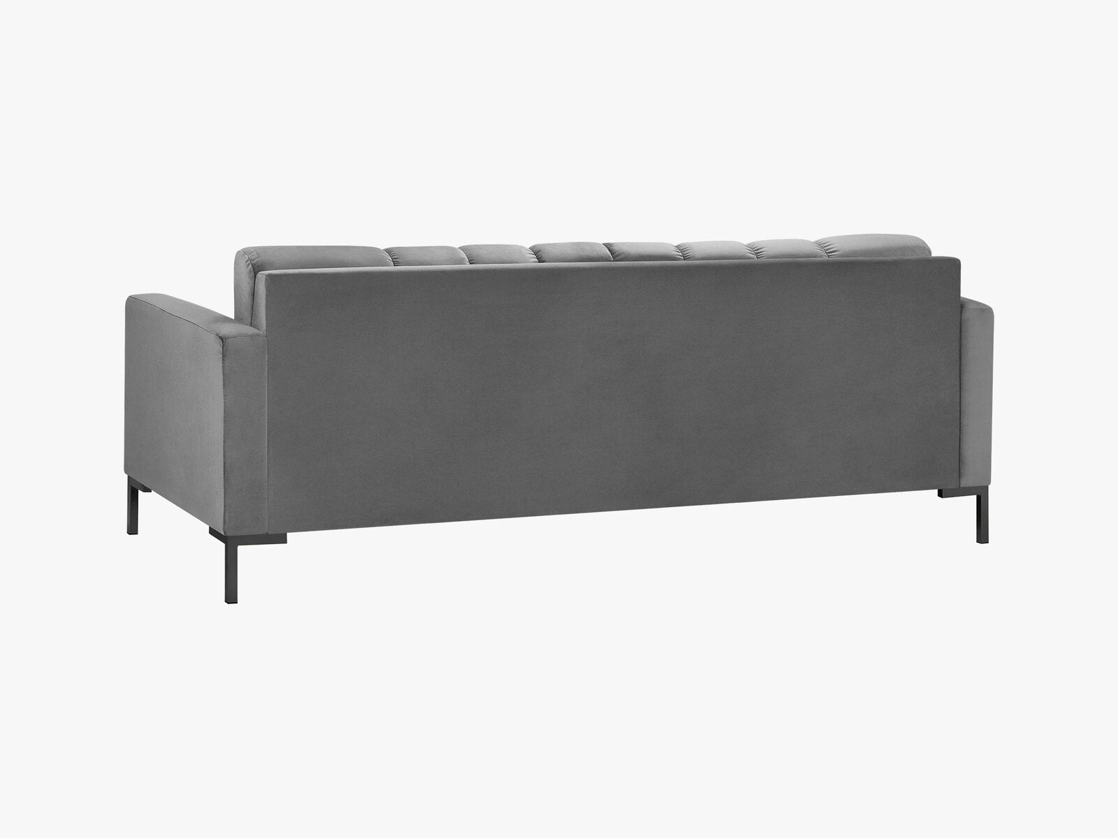 Micadoni Sofa Mamaia 3-Sitzer Samt Bluvel Hellgrau schwarze Beine