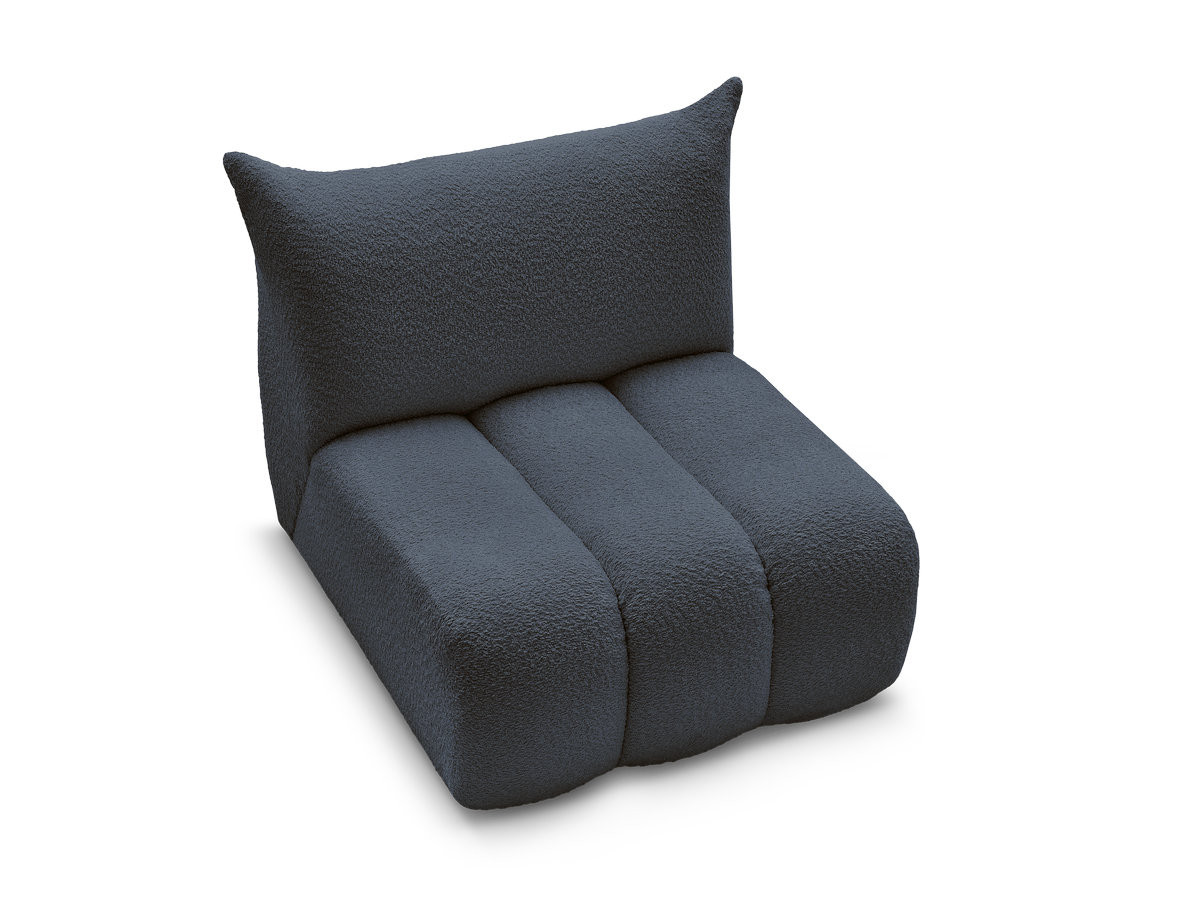 Bobochic Azra Sofamodul 1-Sitzer 90 × 112 cm Bouclé-Stoff Dunkelblau