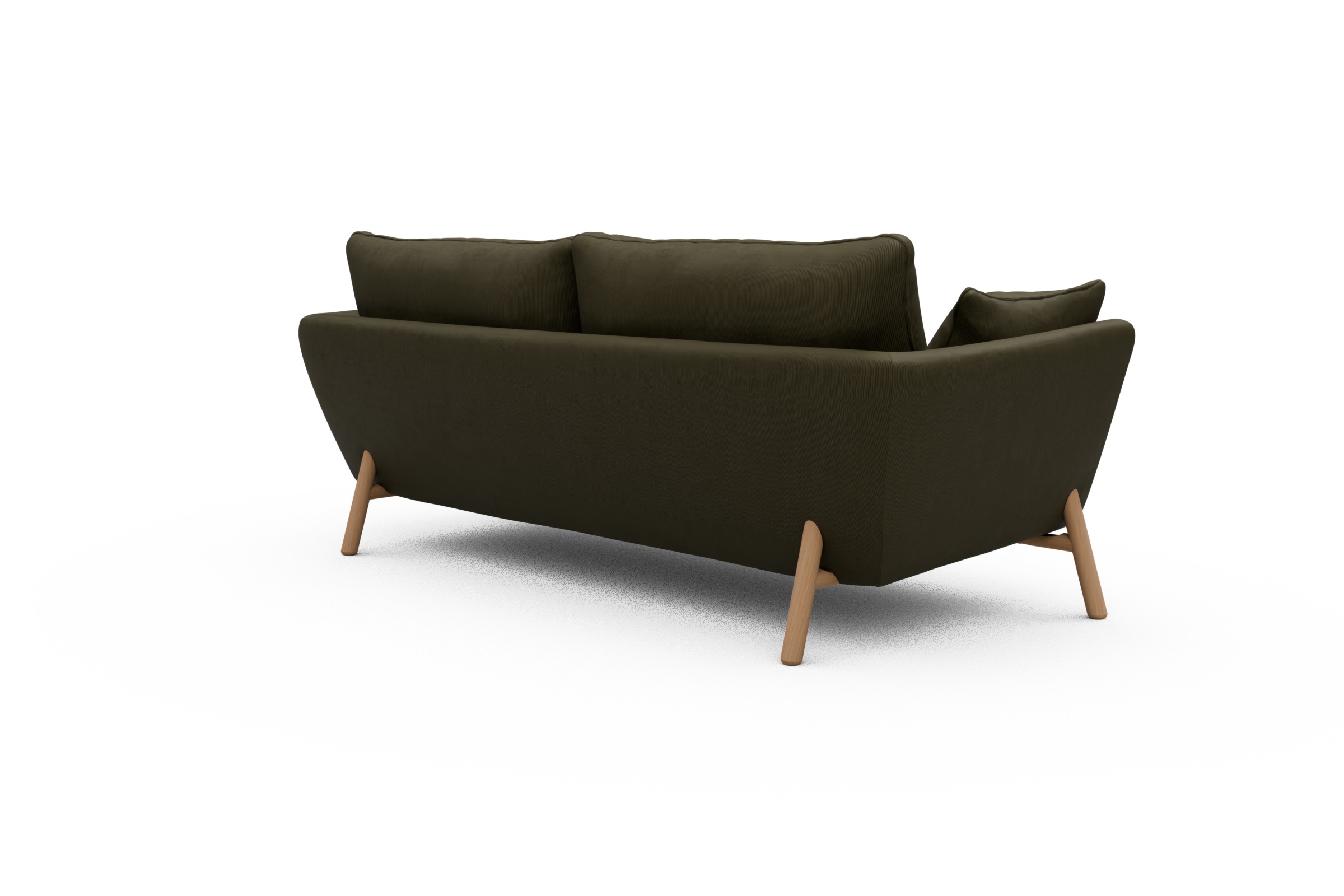 Sofa Emil 3-Sitzer Beinfarbe Eiche Natur Cordufine-Pine-Green
