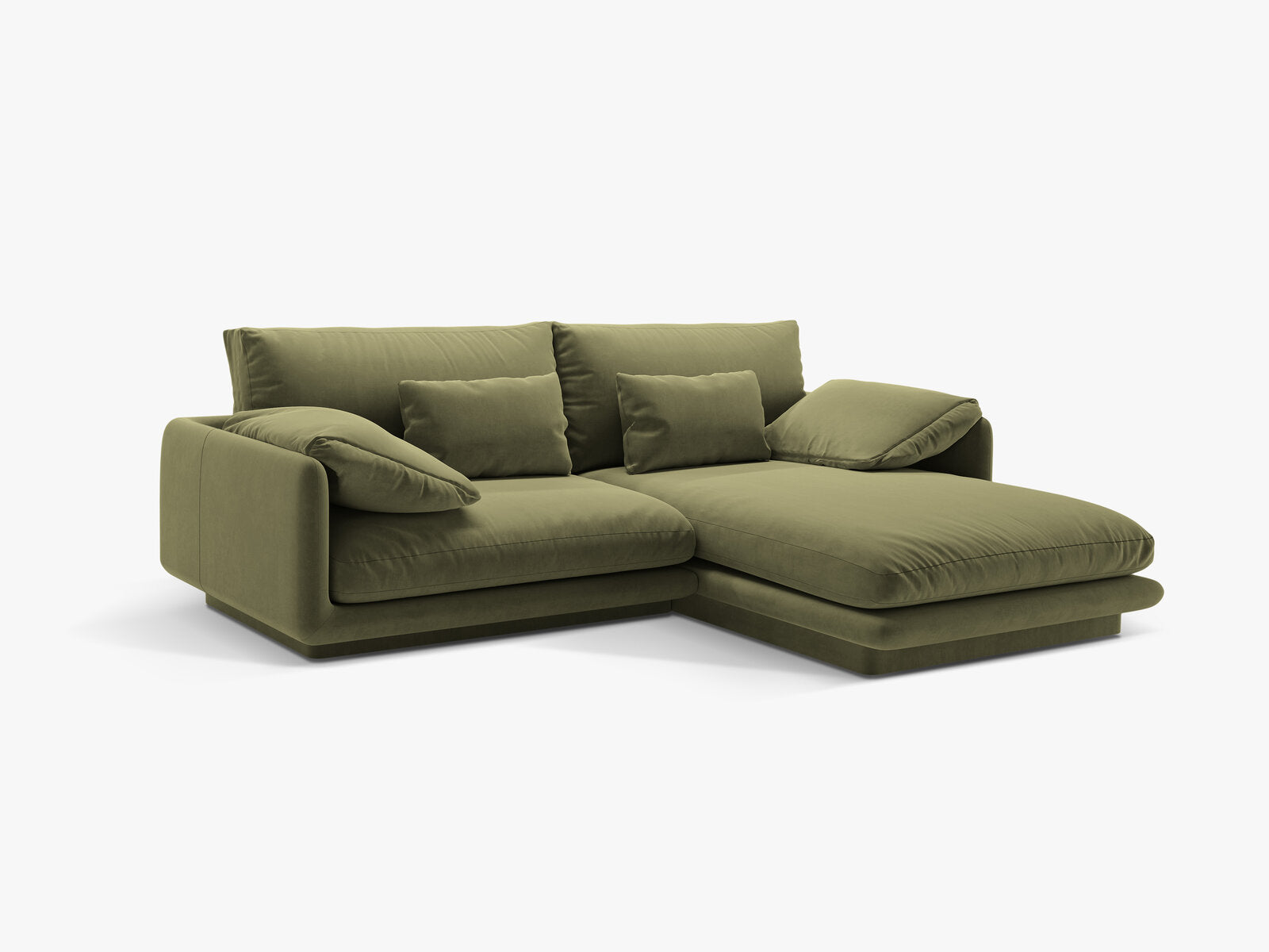 Micadoni Ecksofa Torino 3-Sitzer Rechts Samt Hellgrün
