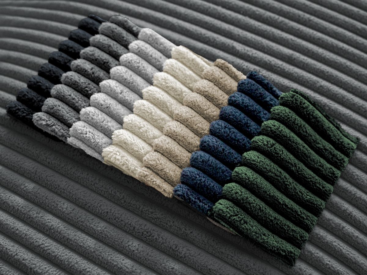 Bobochic Chelsea Schlafsofa 3-Sitzer mit Bettkasten Breitcord weich Dunkelgrau