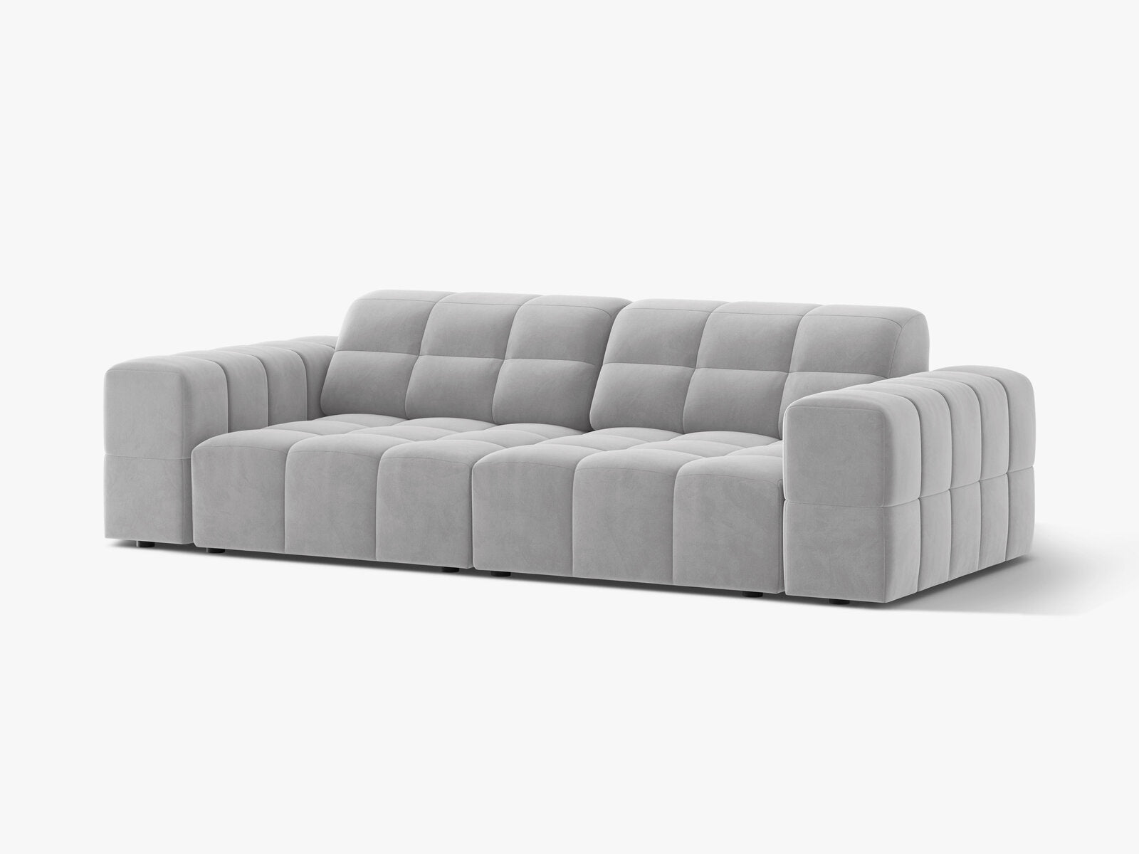 Micadoni Sofa Jennifer 3-Sitzer Samt Bluvel Silber