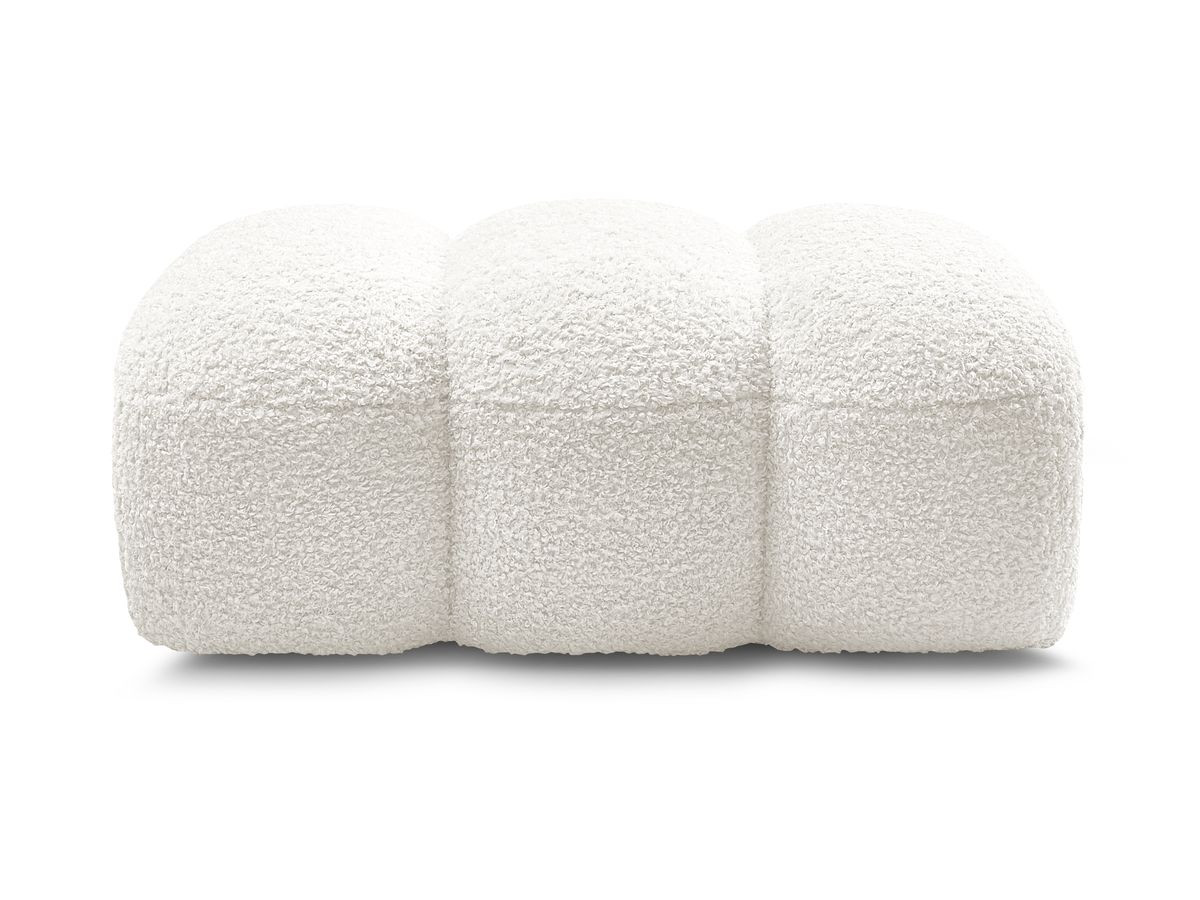 Bobochic Hippolyte Pouf Bouclé-Stoff Weiß
