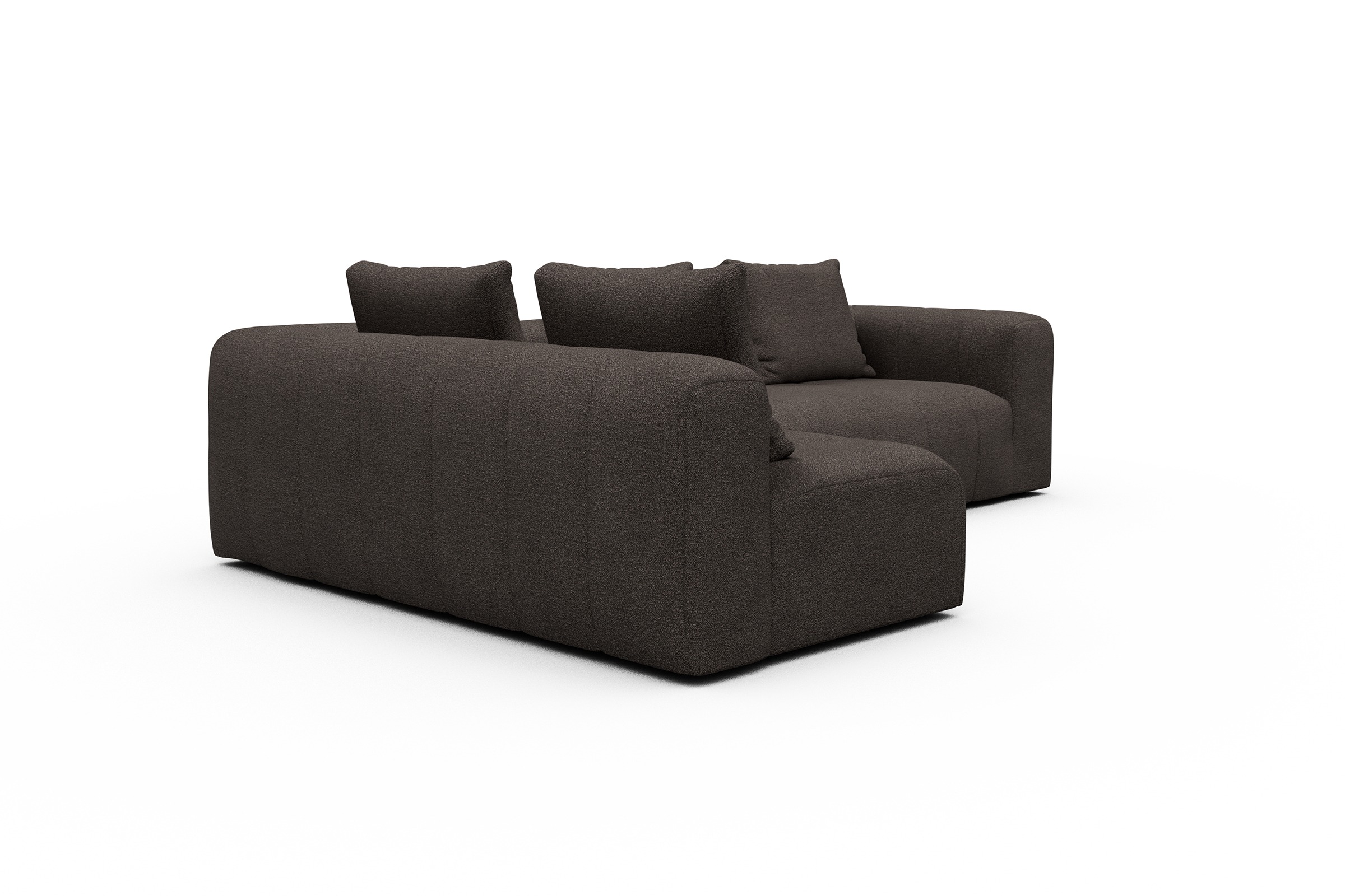 Ecksofa Hugo 2x 2,5-Sitzer Armlehne rechts Boucle-Taupe