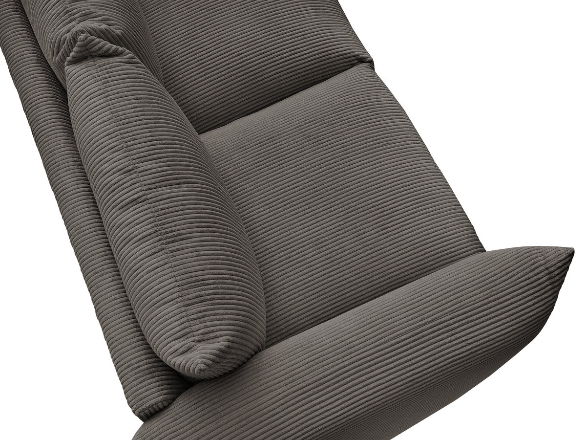 Bobochic Ernest Sofa 3-Sitzer mit Pouf 193 × 106 cm Cordsamt Taupe