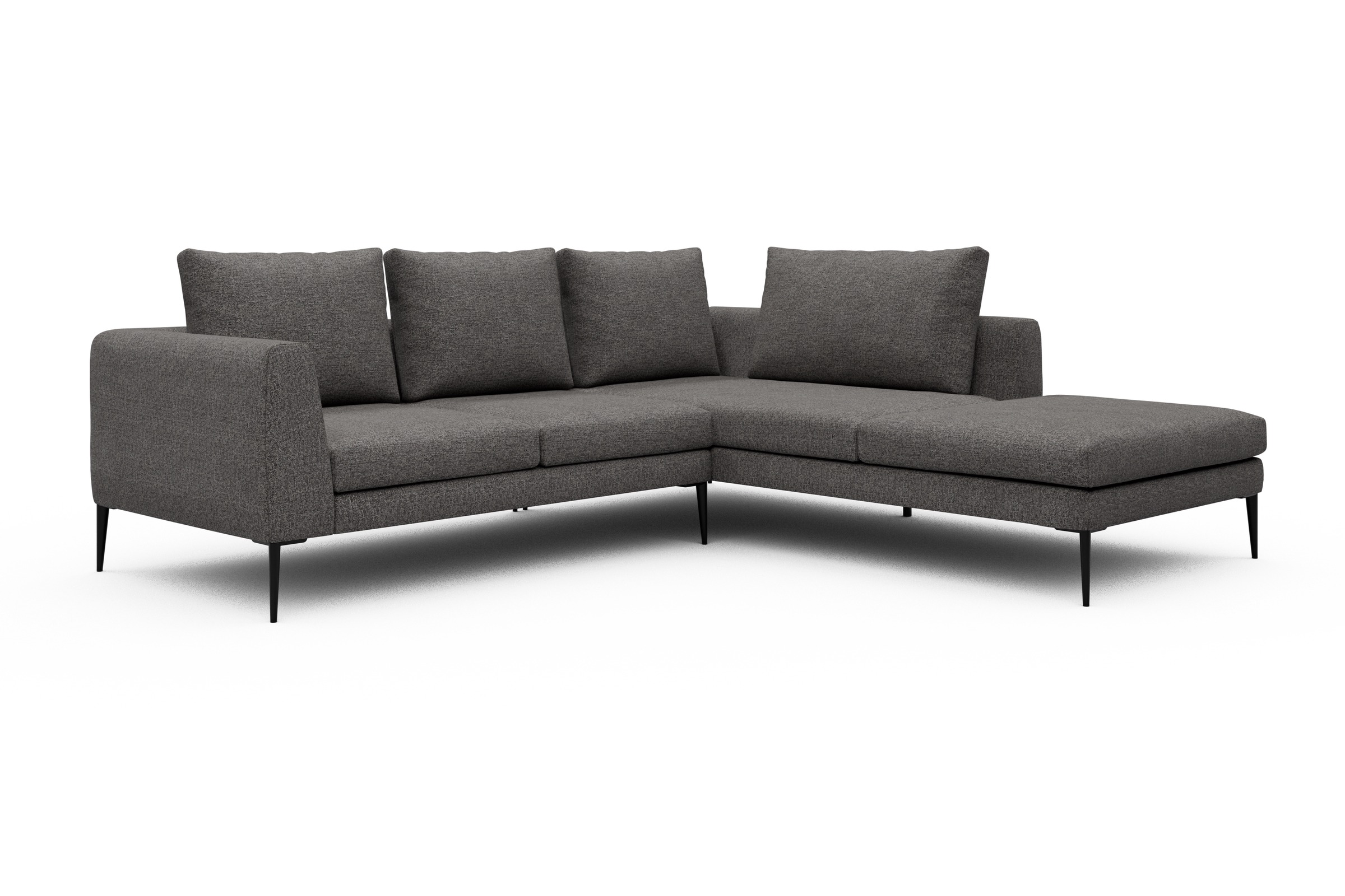 Ecksofa Paul Relax-Ecke rechts mit 2-Sitzer Carreno-Salt-and-Pepper
