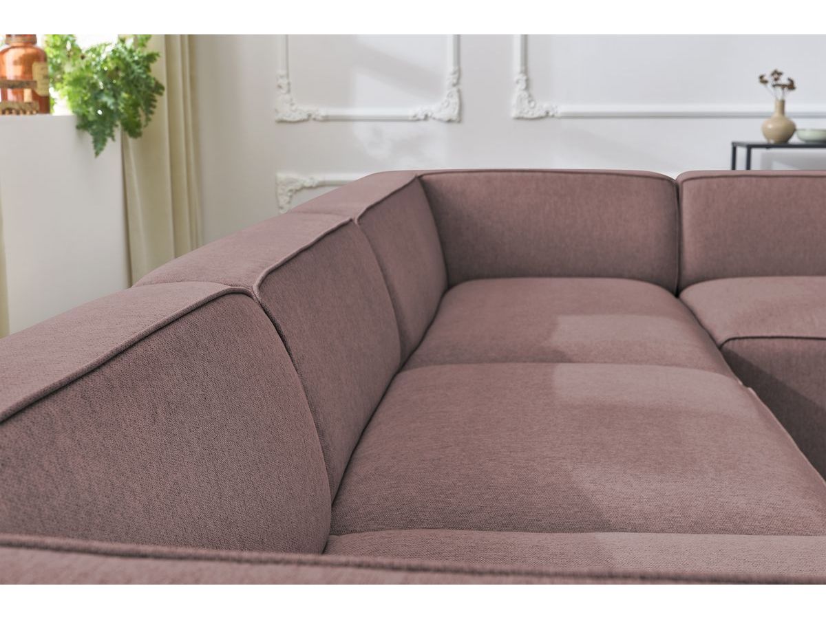 Bobochic Megeve Wohnlandschaft Melange-Stoff Rosa Ecke links