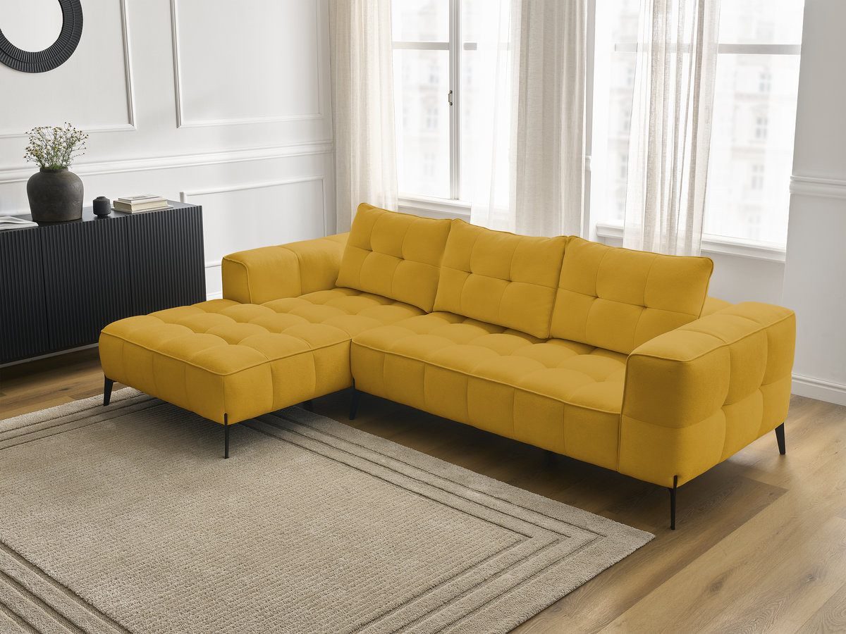 Bobochic Anis Ecksofa Strukturstoff Gelb Ecke links