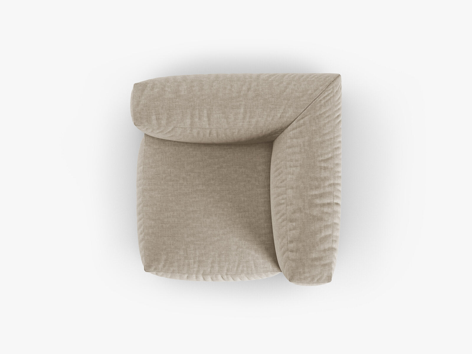 Micadoni symmetrisches Eckmodul Martina 1-Sitzer 90cm Sitztiefe Strukturierter Stoff Boston Helles Beige